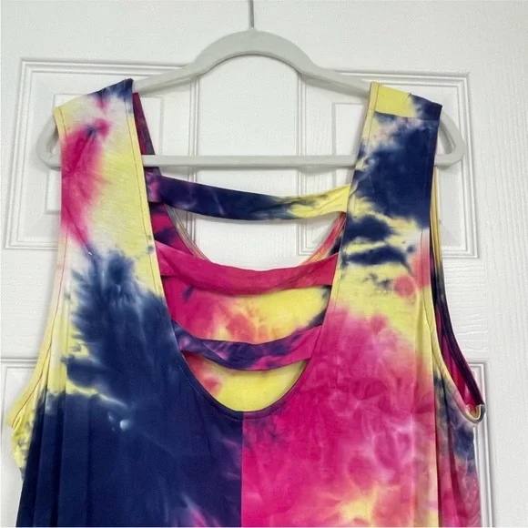 Nina Leonard Multicolor Tie-Dye Dress Size 2X - Picture 3 of 5